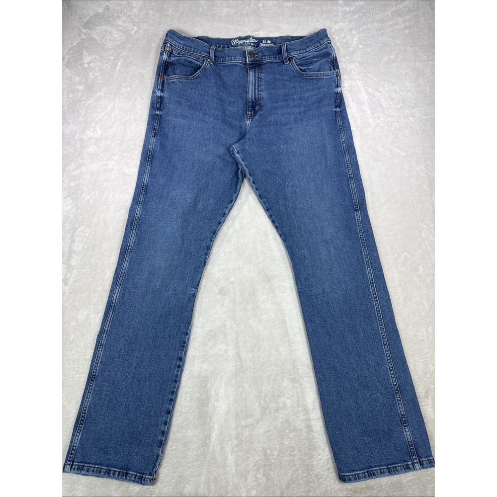 Wrangler Retro Slim Fit Straight Leg Jeans Med Wash Men's Size 36X34